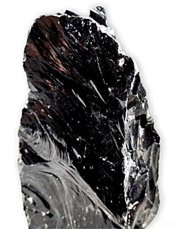 Raw black obsidian