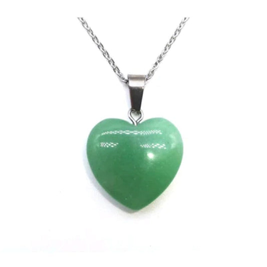 Green aventurine - necklace with heart pendant