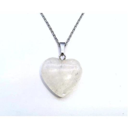 Rock crystal - necklace with heart pendant