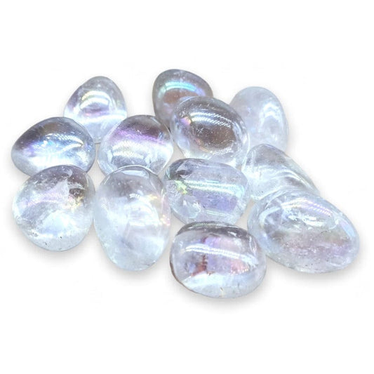 Tumbled aura water quartz