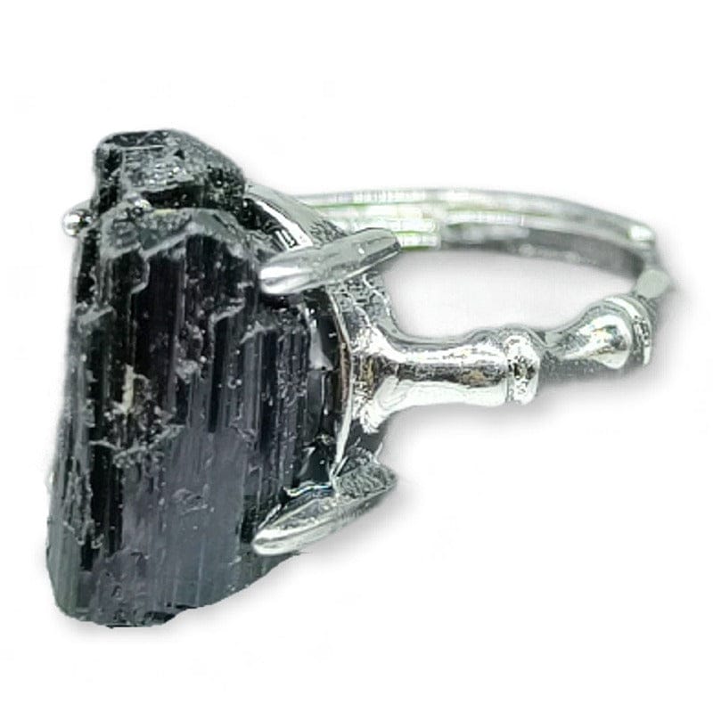 Tormalina Grezza - anello regolabile in ottone anallergico