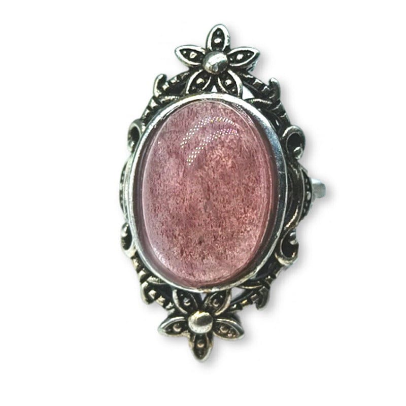 Amethyst - adjustable ring in hypoallergenic brass