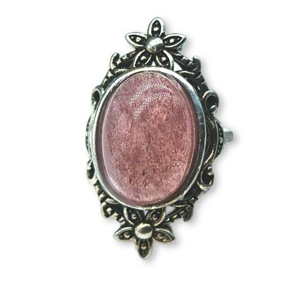 Amethyst - adjustable ring in hypoallergenic brass