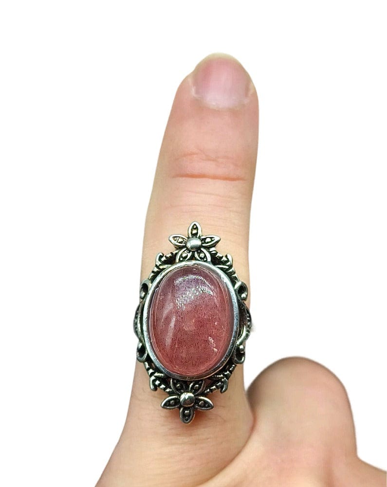 Amethyst - adjustable ring in hypoallergenic brass
