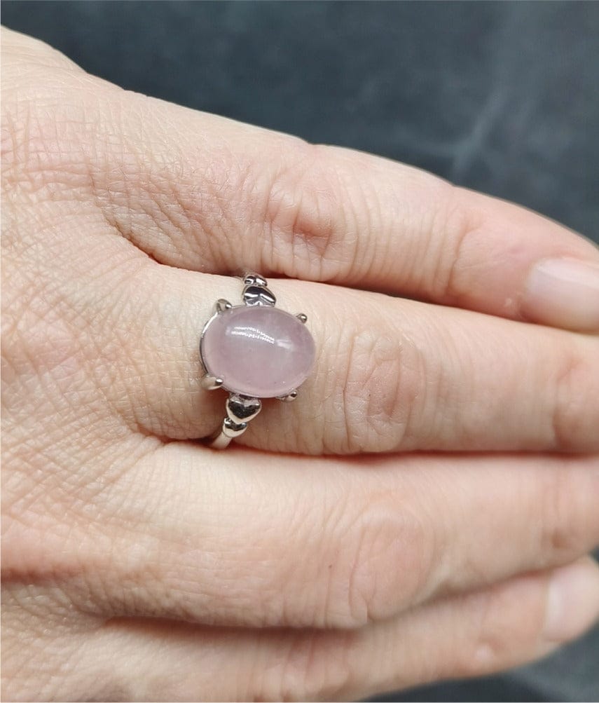 Quarzo Rosa Piccolo - anello regolabile in ottone anallergico