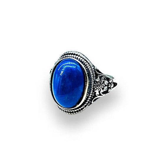 Lapislazzuli - anello regolabile in ottone anallergico