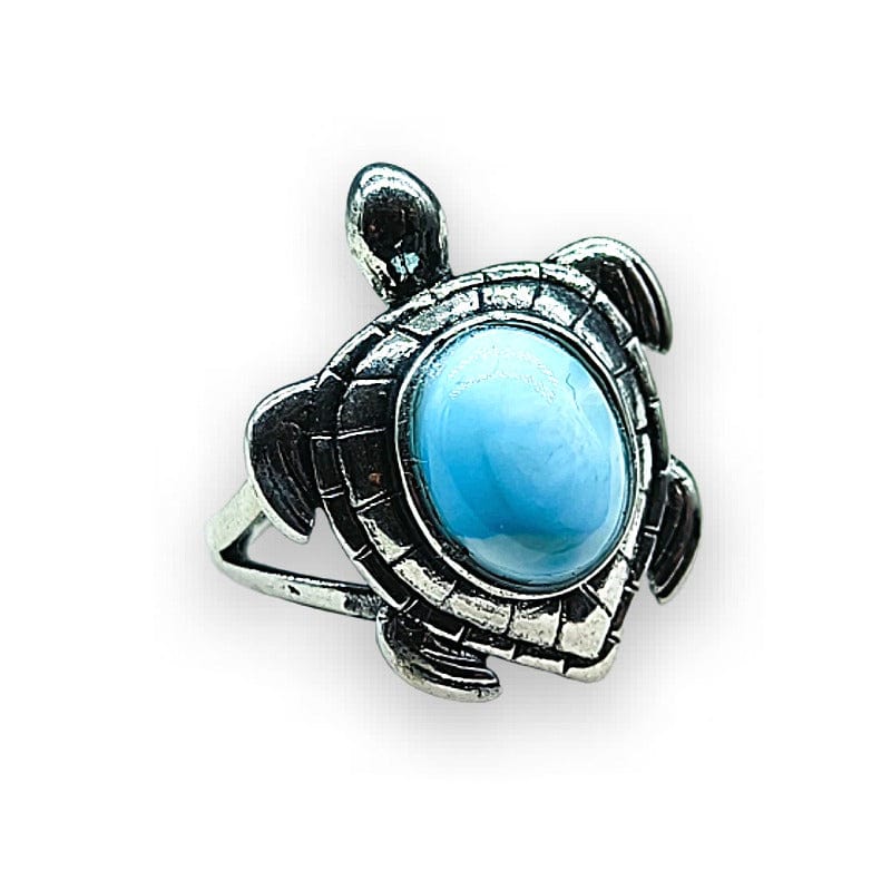 Larimar Tartaruga - anello regolabile in ottone anallergico