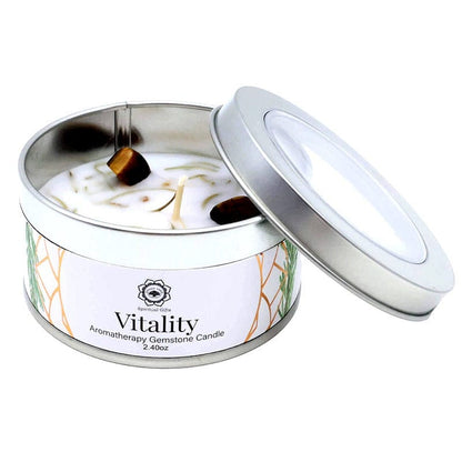 Candela Profumata Artigianale con Pietre Dure (ZENZERO DOLCE - OCCHIO DI TIGRE - VITALITA')