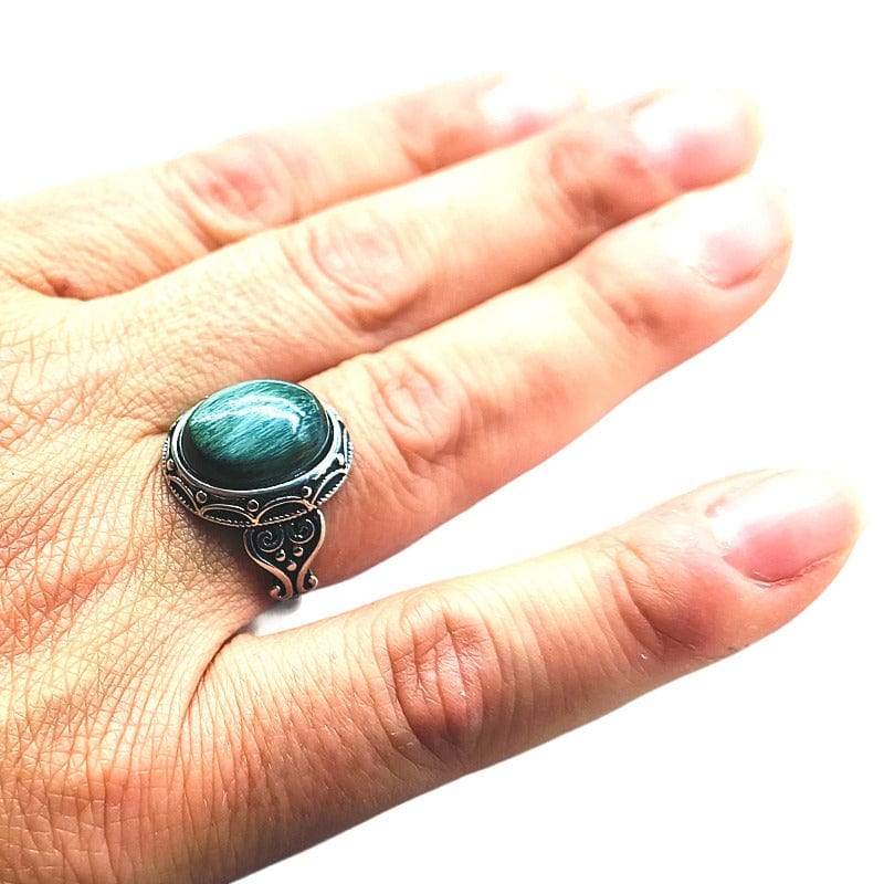 Occhio di Gatto - anello regolabile in ottone anallergico