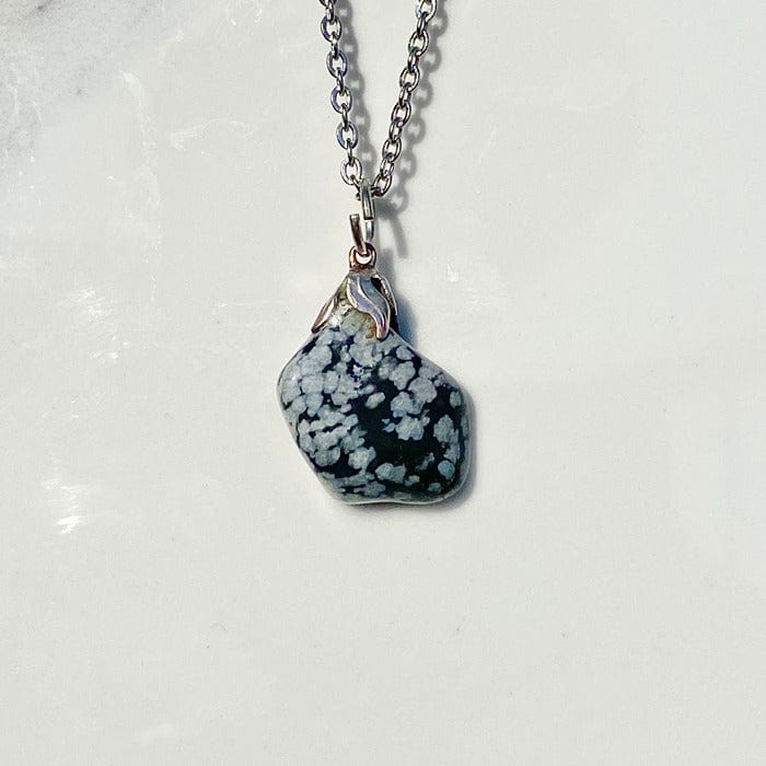 Snowflake obsidian - pendant necklace