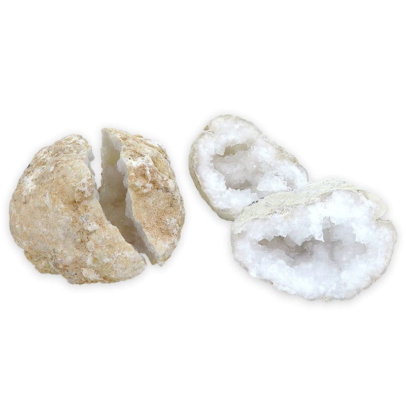 Raw white calcite - Druses and Geodes