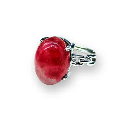 Rodonite Extra - anello regolabile in ottone anallergico