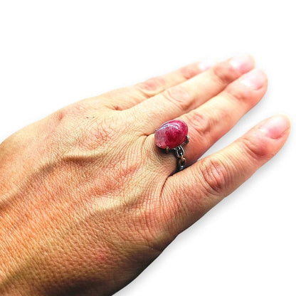 Rodonite Extra - anello regolabile in ottone anallergico