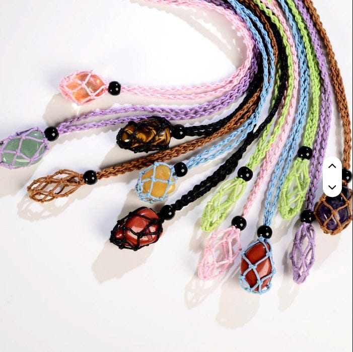 Collana con Rete Macramè per Pietre Naturali (NO PIETRA INCLUSA)