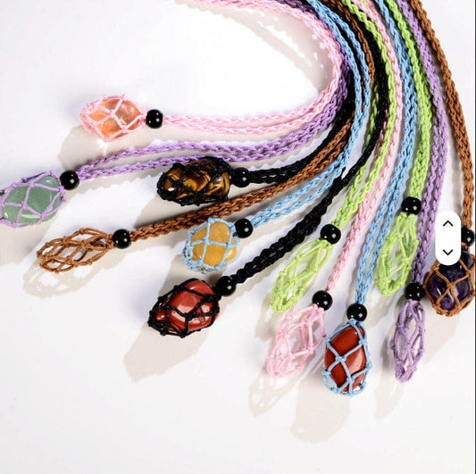 Collana con Rete Macramè per Pietre Naturali (NO PIETRA INCLUSA)