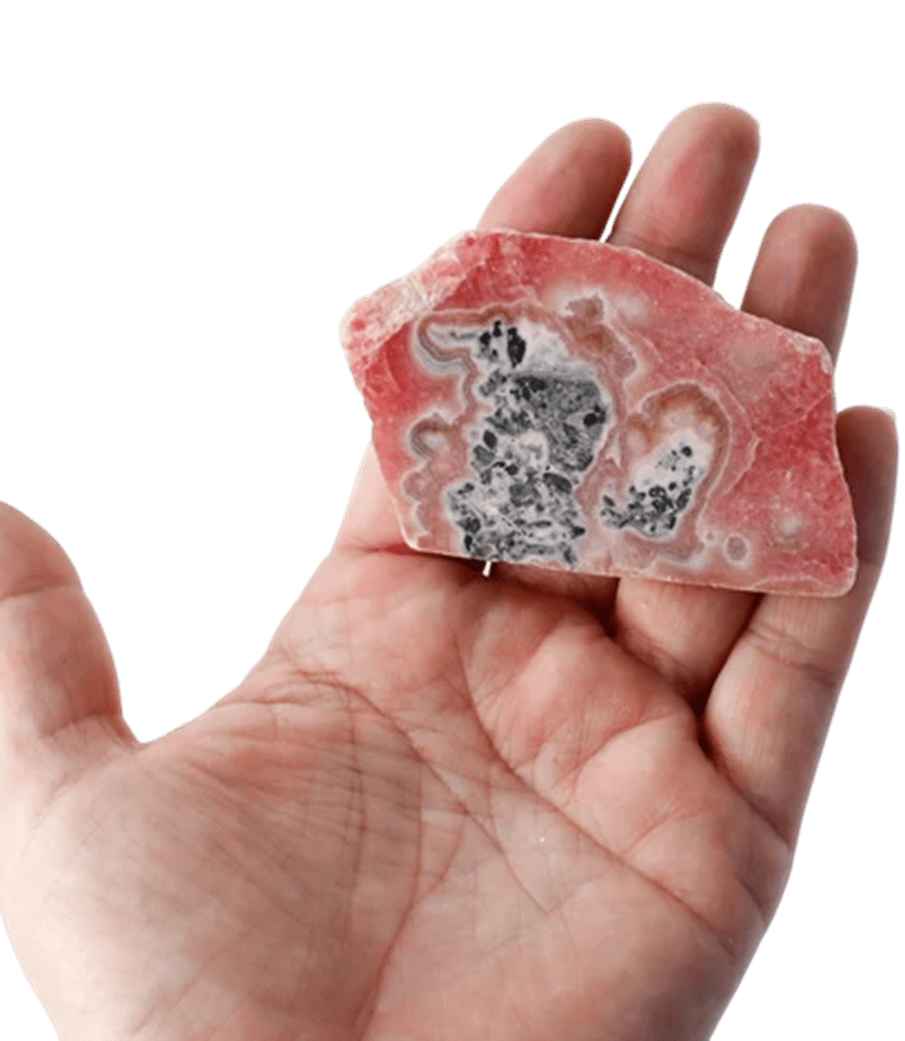 Rodocrosite grezza faccia levigata