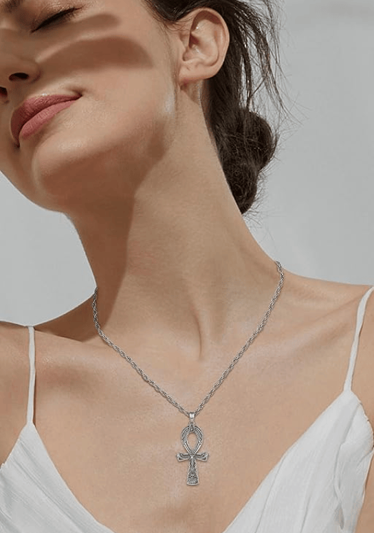 Ciondolo in Ottone Placcato Argento (ANKH EGIZIO PROTEZIONE)