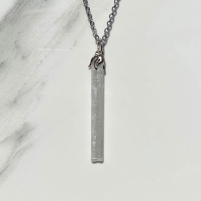 Raw Selenite "stick" - pendant necklace