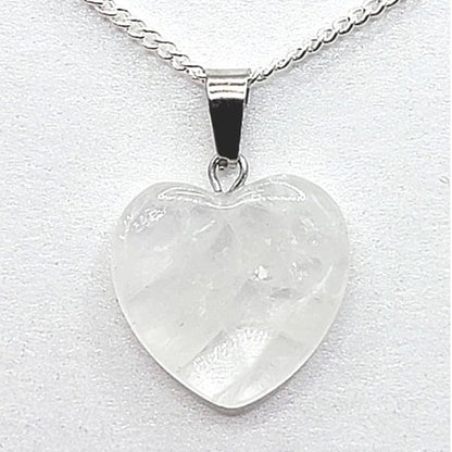 Rock crystal - necklace with heart pendant