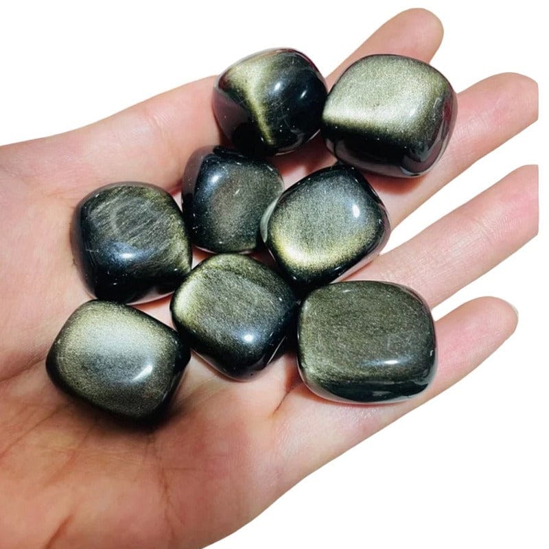 Tumbled black obsidian