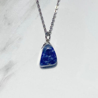 Sodalite - necklace with tumbled stone pendant