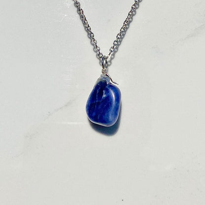 Sodalite - necklace with tumbled stone pendant