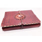 Quaderno artigianale in cuoio con pietra naturale - Quarzo rosa