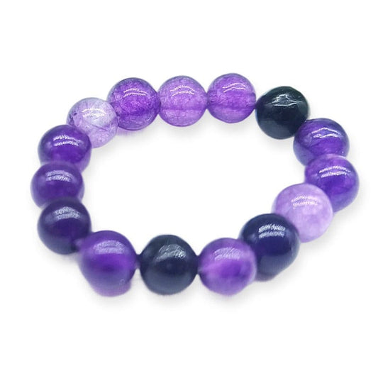 Anello con sfera 4mm - Agata Viola