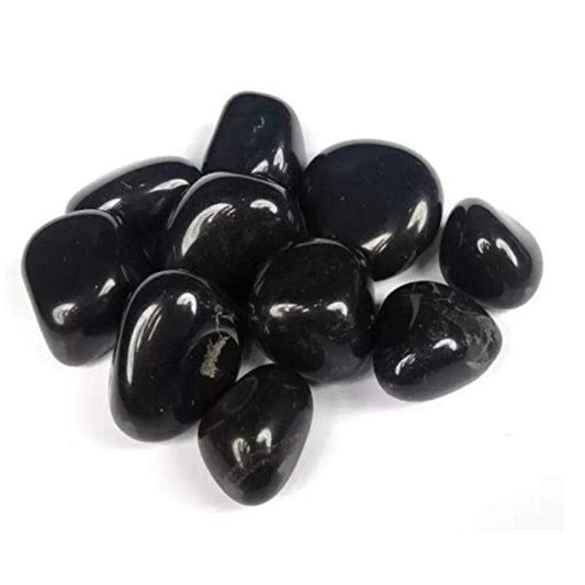 Tumbled black agate