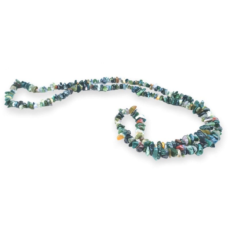 Moss agate - "chips" necklace