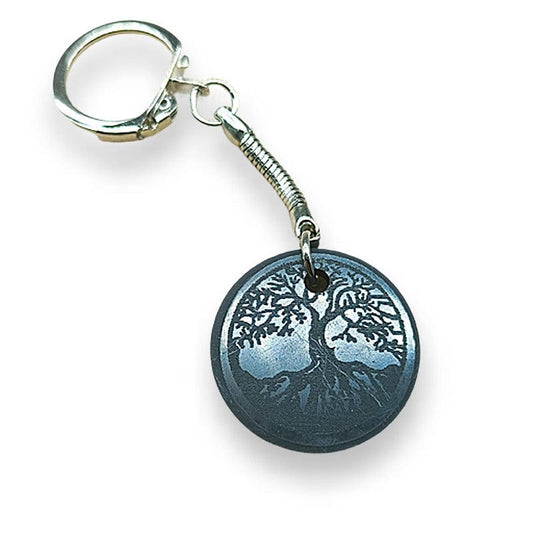 Llavero de Shungita Flor de la Vida 30 mm