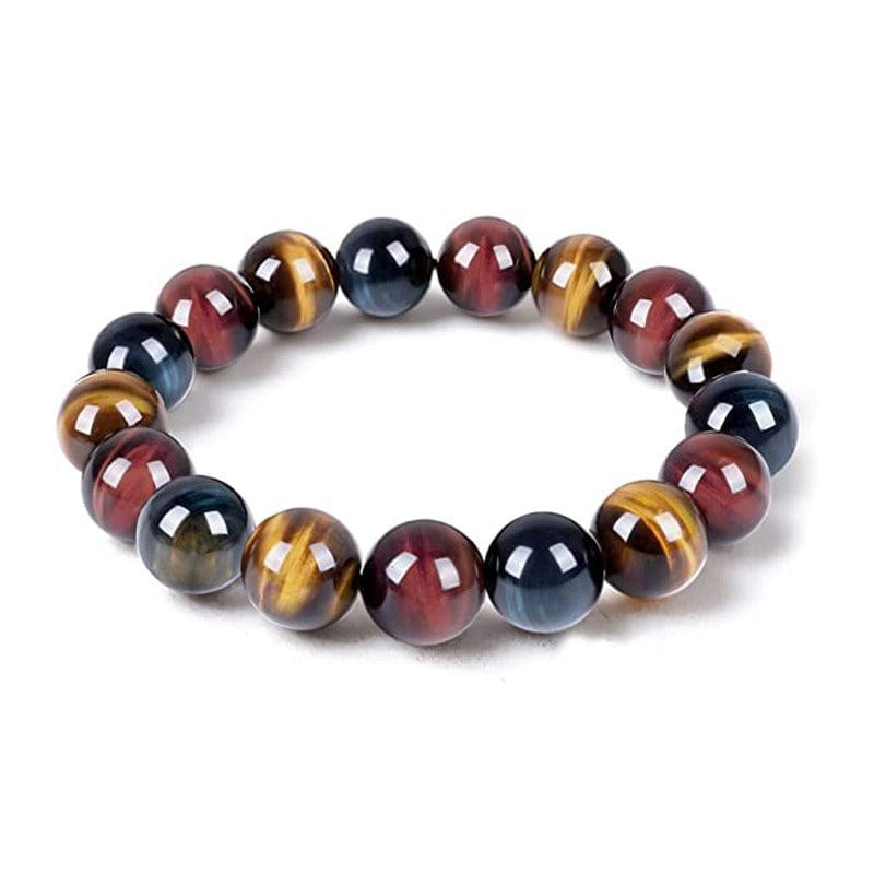 Tiger's eye + Hawk's eye + Bull's eye - elastic sphere bracelet