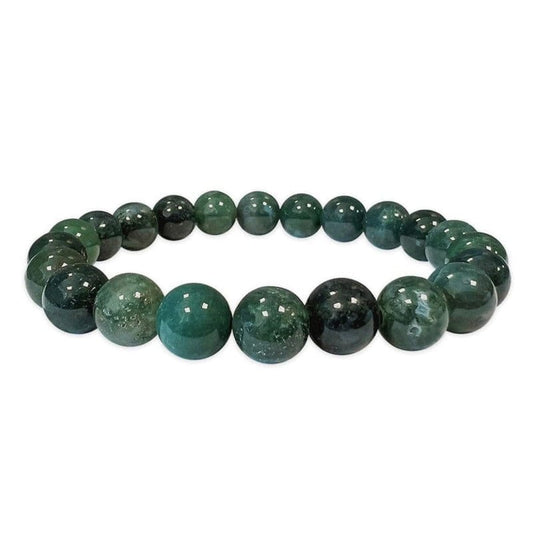 Agata Muschiata - Bracciale elastico in sfere lavorate