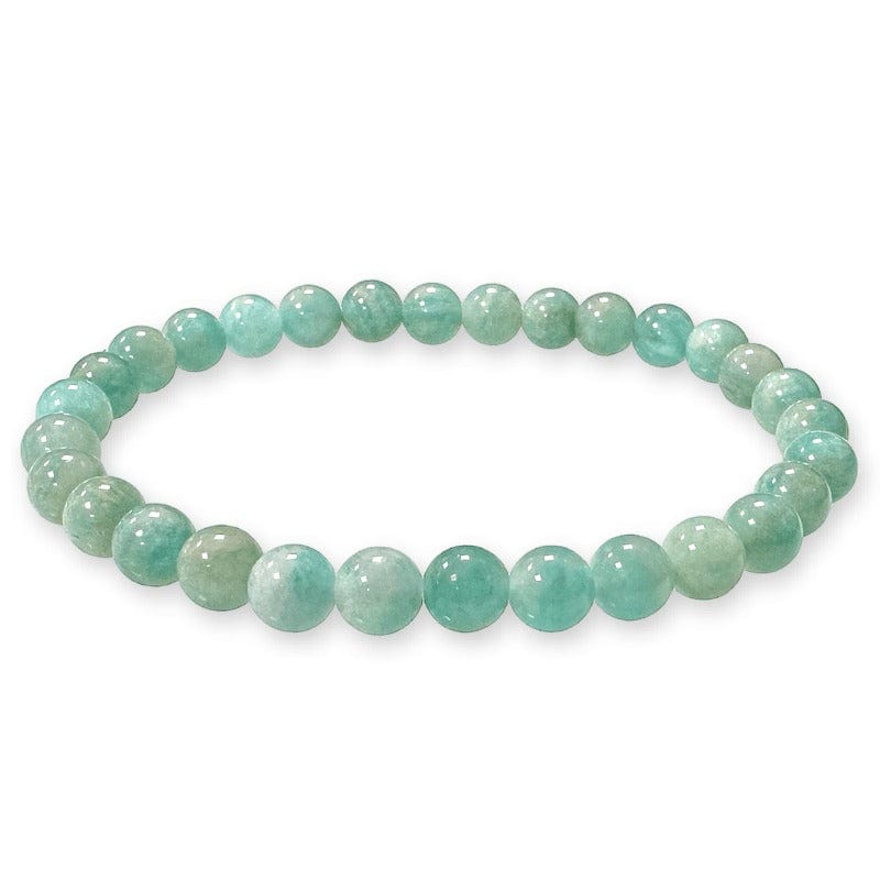 Amazonite - elastic bracelet in worked spheres