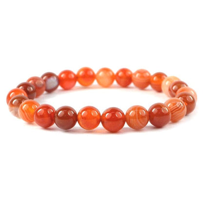 Carnelian - elastic bracelet in worked spheres