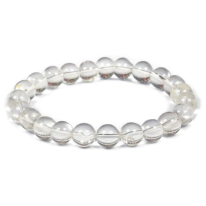 Rock crystal - elastic bracelet in worked spheres