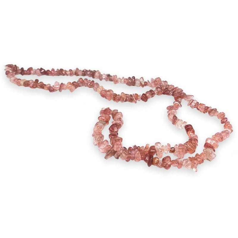 Cherry quartz - chips necklace