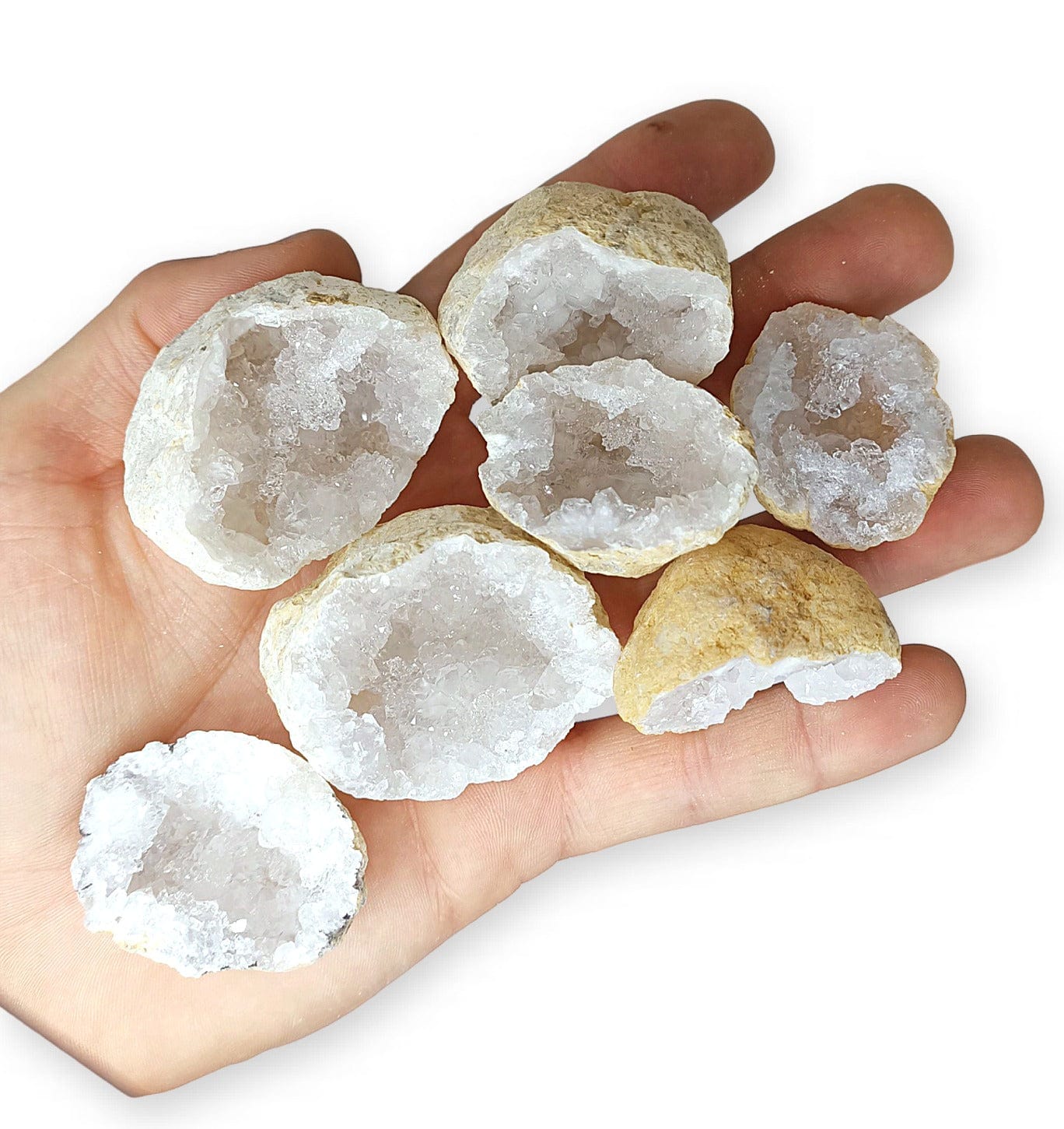 Raw white calcite - Druses and Geodes