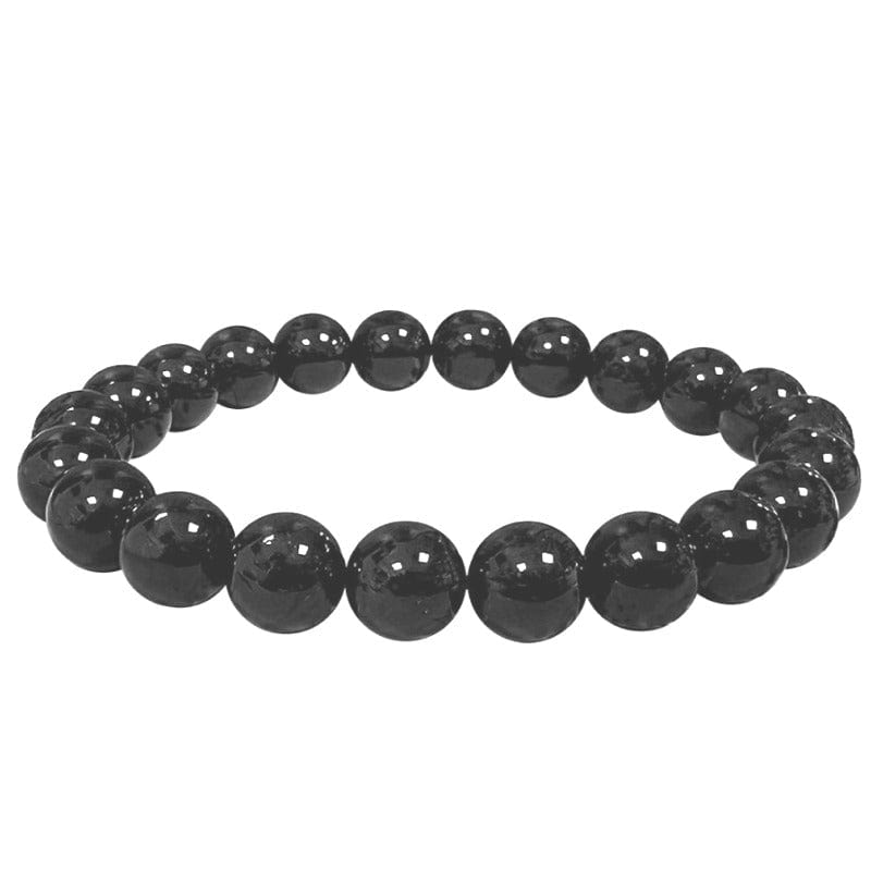 Elastic bracelet in Black Tourmaline spheres