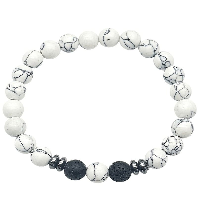 Pulsera elástica de crisocola y lapislázuli