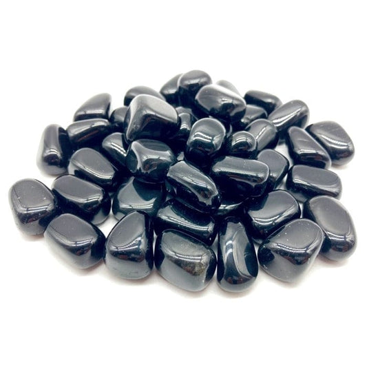 Tumbled black obsidian