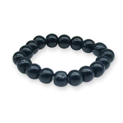 Anello con sfera 4mm - Ossidiana Nera