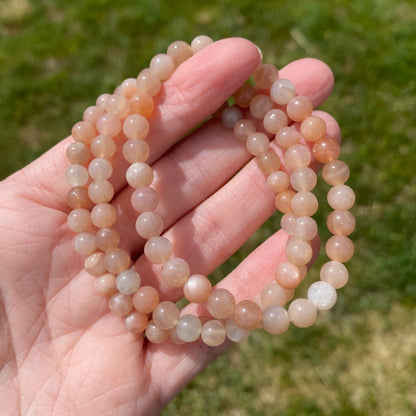 Moonstone - elastic bracelet in worked spheres