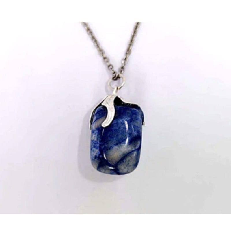 Blue Quartz pendant with chain or rubber