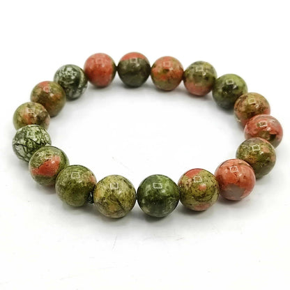 Unakite - elastic bracelet in worked spheres