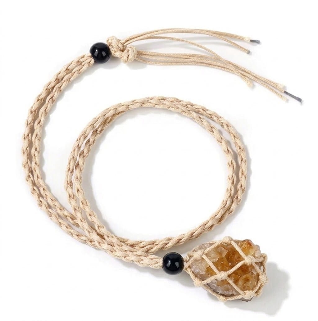 Collana con Rete Macramè per Pietre Naturali (NO PIETRA INCLUSA)