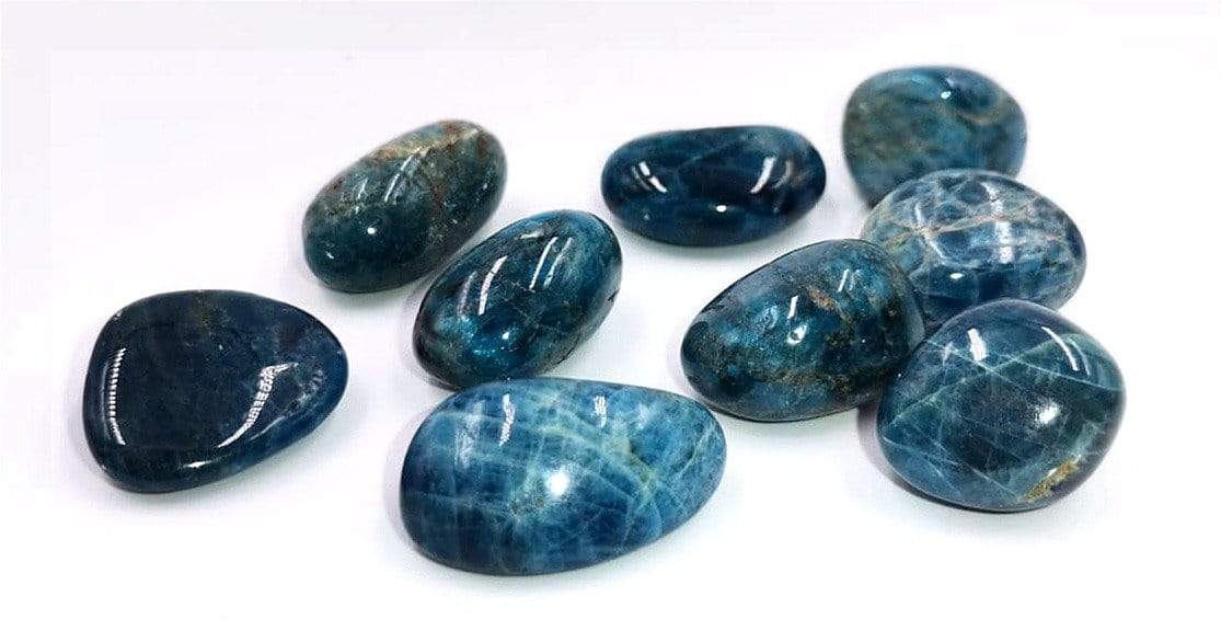 Tenetpietre Apatite levigata da 18-30 mm. Disponibile in confezioni da 1, 5 e 10 pietre