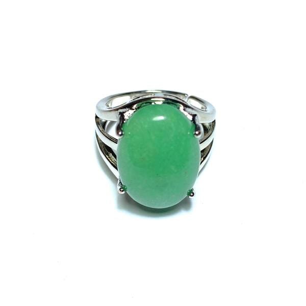 Tenetpietre Anelli di pietre Avventurina verde - anello regolabile in ottone anallergico