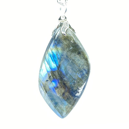 Tenetpietre Ciondolo goccia in Labradorite con catenina o caucciù