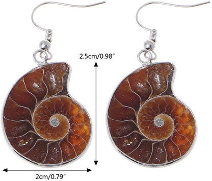 Tenetpietre Orecchini in ammonite fossile